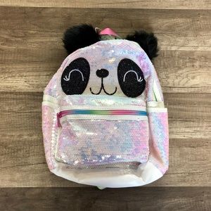 Claire's Girl's Panda Face Sequin Backpack - Small